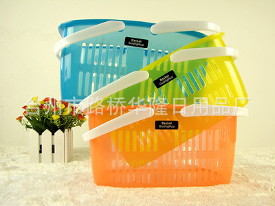 【廠家批發(fā) 塑料日用平 多用途 手提購(gòu)物籃子 裝物品籃子 464】?jī)r(jià)格,廠家,圖片,家用購(gòu)物籃、袋、車(chē),臺(tái)州市路橋華隆日用品廠-